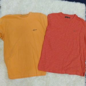 Greg Norman Men’s Short Sleeve T-Shirt Red & Orange Tee’s Lot of 2 XXL 2XL EUC